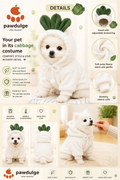 Pawdulge fruit costume hoodie for small dogs and cats, face and ears free